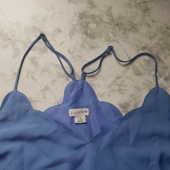 J.Crew Mercantile Blue Scallop Edge Tank Top Size 12 - Picture 9 of 9